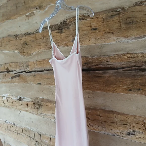 Princess Polly Pink V Neck Maxi Slip Dress Size 2 - Picture 6 of 9